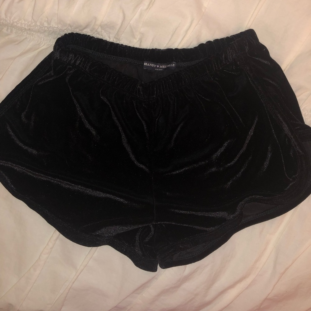 Brandy Melville black velvet shorts